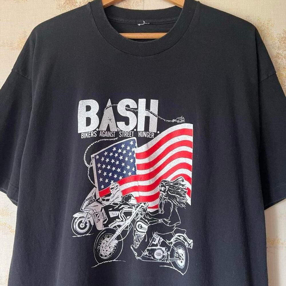 Vintage 90s Single Stitch Biker Tee | Motorcycle Graphic | Fits XLT